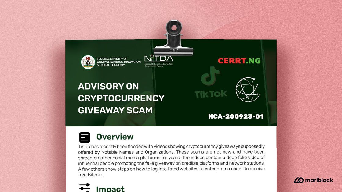 NITDA issues warning to Nigerians about cryptocurrency giveaway scam